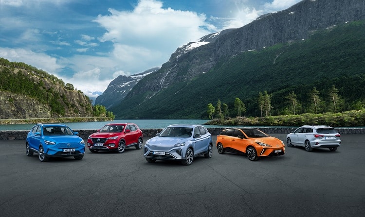 MG Family range with MG4 Electric.